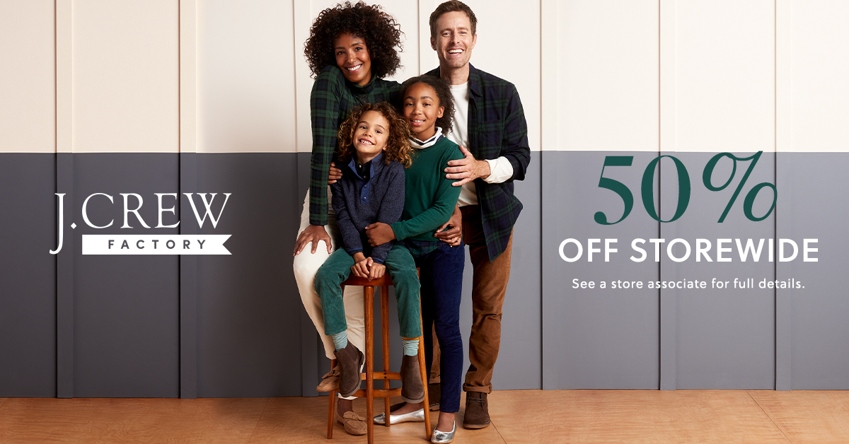 50% Off Storewide at J.Crew Factory! icon