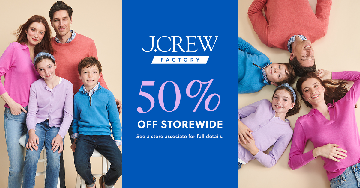 50% Off Storewide at J.Crew Factory! icon