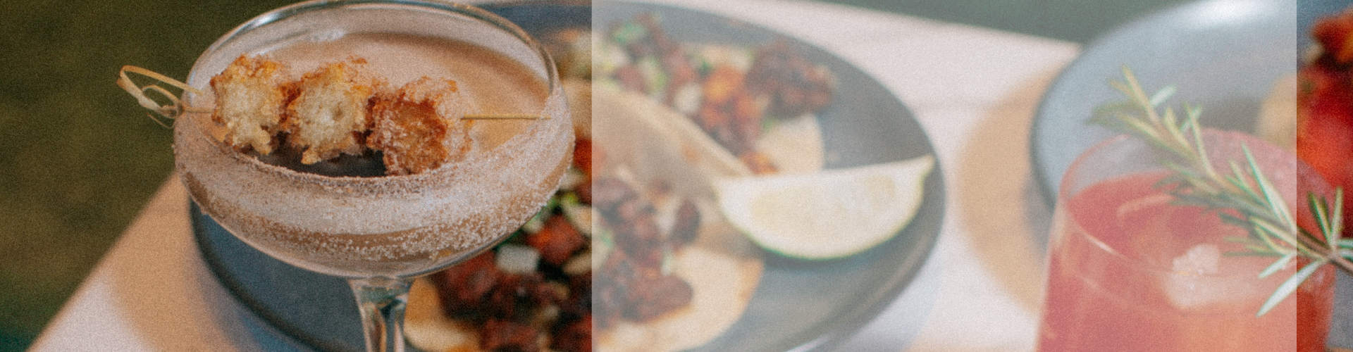 Cocktail and other fresh food